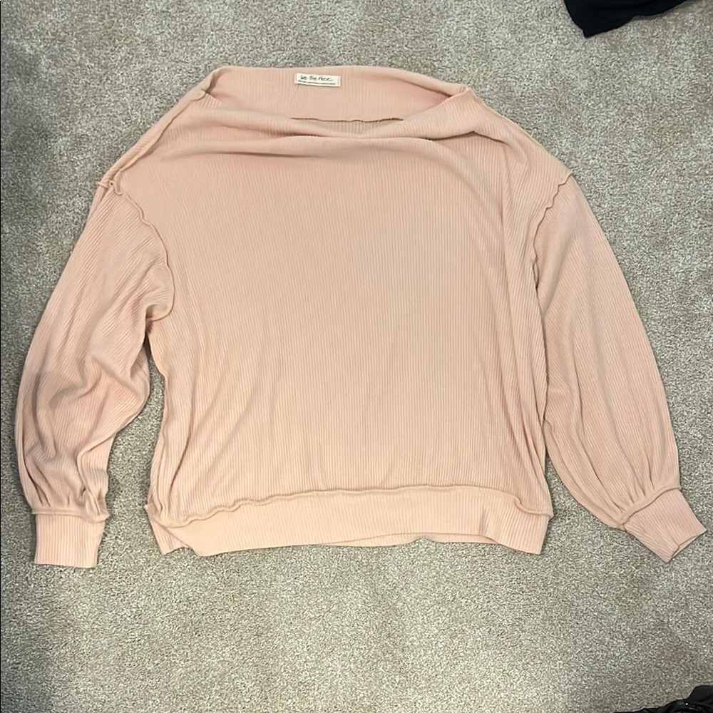 We The Free Soft Pink Ribbed Top